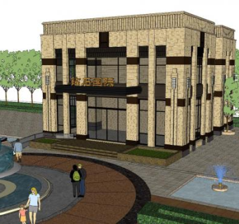 钻石国际售楼处SU模型下载_sketchup草图大师SKP模型