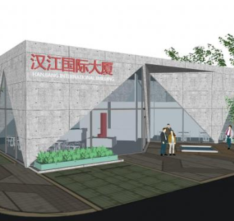 汉江国际大厦售楼中心SU模型下载_sketchup草图大师SKP模型