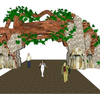 森林大门su模型下载_sketchup草图大师SKP模型