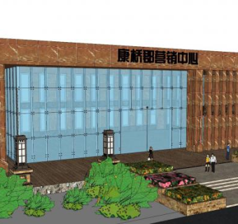 康桥郡售楼处SU模型下载_sketchup草图大师SKP模型