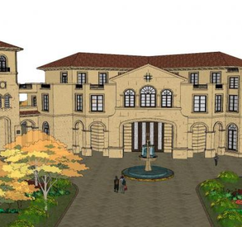 欧式房地产售楼处SU模型下载_sketchup草图大师SKP模型