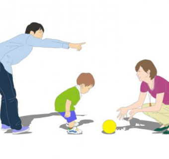 玩耍的一家三口SU模型下载_sketchup草图大师SKP模型