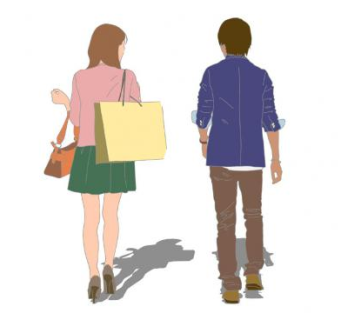 购物的男女人物SU模型下载_sketchup草图大师SKP模型