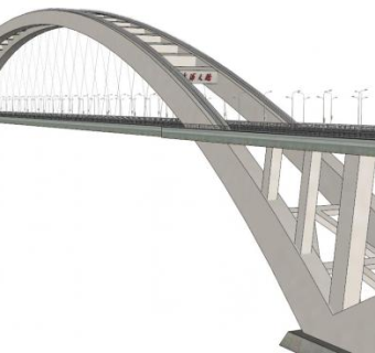 钢结构拱桥su模型下载_sketchup草图大师SKP模型