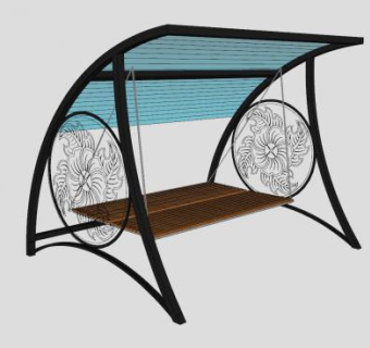 欧简户外座椅SU模型下载_sketchup草图大师SKP模型