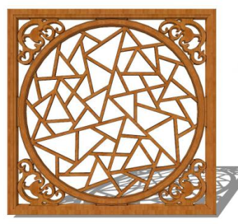 木质漏窗su模型下载_sketchup草图大师SKP模型