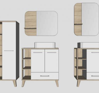 宜家柜子边桌柜SU模型下载_sketchup草图大师SKP模型
