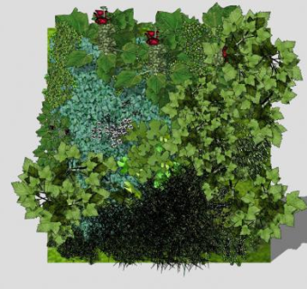 植物装饰绿植墙SU模型下载_sketchup草图大师SKP模型