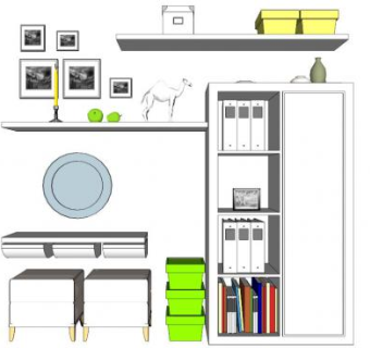 嵌墙书柜su模型下载_sketchup草图大师SKP模型