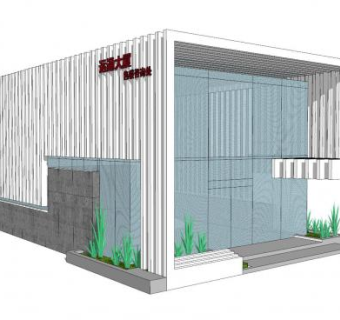 远通大厦售楼处SU模型下载_sketchup草图大师SKP模型