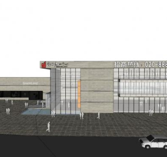 白云绿地售楼中心SU模型下载_sketchup草图大师SKP模型