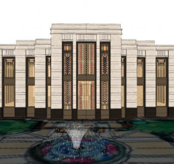 售楼厅建筑SU模型下载_sketchup草图大师SKP模型