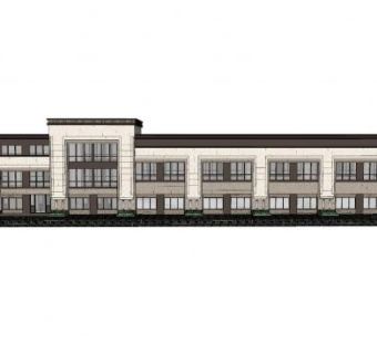 现代小区售楼处建筑SU模型下载_sketchup草图大师SKP模型