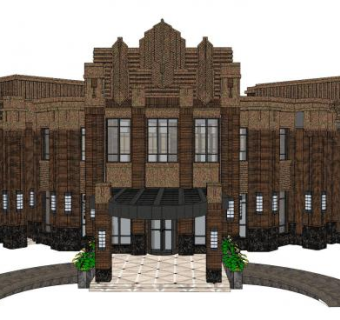 欧式复古售楼处SU模型下载_sketchup草图大师SKP模型