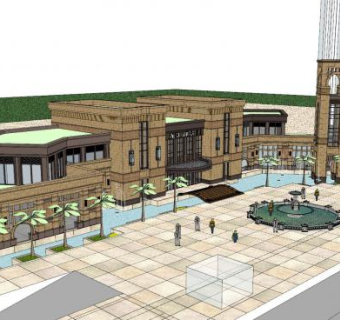 龙汇御景售楼处SU模型下载_sketchup草图大师SKP模型