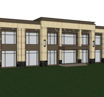 现代售楼处中心SU模型下载_sketchup草图大师SKP模型