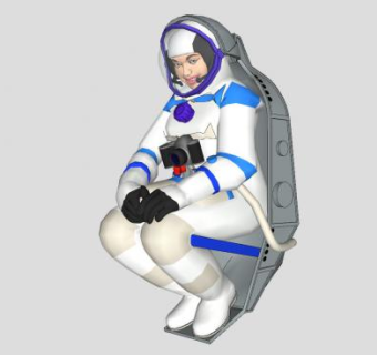 太空宇航员坐姿SU模型下载_sketchup草图大师SKP模型