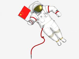 现代中国宇航员SU模型下载_sketchup草图大师SKP模型