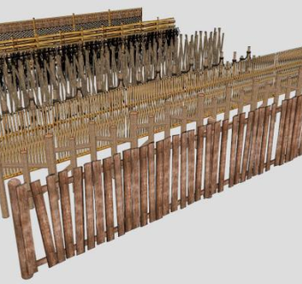 竹木篱笆su模型下载_sketchup草图大师SKP模型