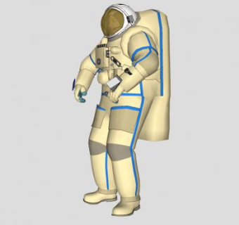 漂浮的宇航员SU模型下载_sketchup草图大师SKP模型