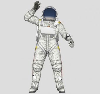 挥手的宇航员SU模型下载_sketchup草图大师SKP模型
