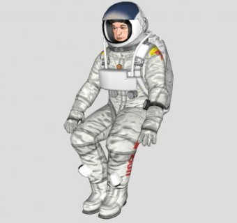 半坐的宇航员SU模型下载_sketchup草图大师SKP模型