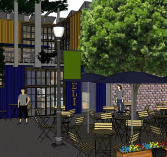 休闲咖啡厅集装箱组合su模型下载_sketchup草图大师SKP模型