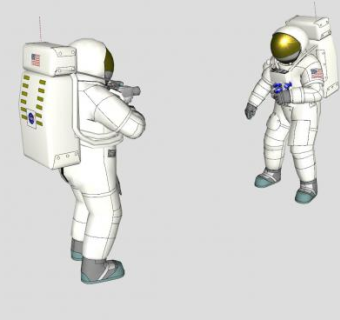 两个航天员站姿SU模型下载_sketchup草图大师SKP模型