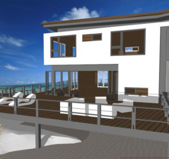 海边别墅景观su模型下载_sketchup草图大师SKP模型