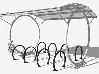 自行车<em>停车棚</em>su模型下载_sketchup草图大师SKP模型