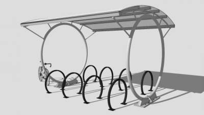 自行车停车棚su模型下载_sketchup草图大师SKP模型