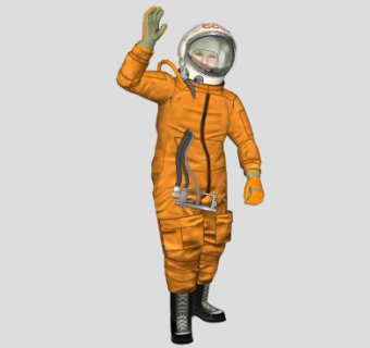 挥手的太空工作者SU模型下载_sketchup草图大师SKP模型