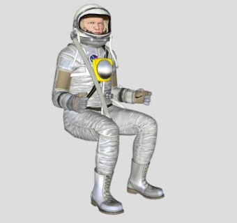 太空航天员坐姿SU模型下载_sketchup草图大师SKP模型
