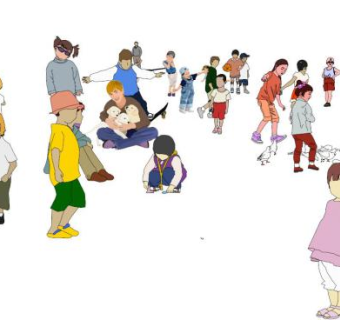 小孩剪影su模型下载_sketchup草图大师SKP模型