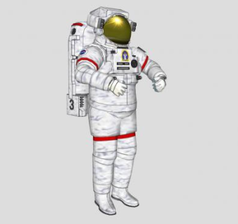 现代航天员人物SU模型下载_sketchup草图大师SKP模型