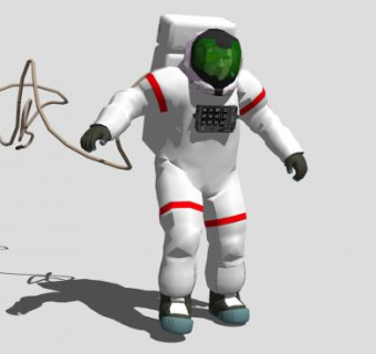 现代航天员站姿SU模型下载_sketchup草图大师SKP模型