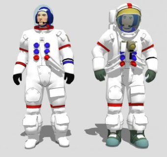 现代宇航员人物SU模型下载_sketchup草图大师SKP模型