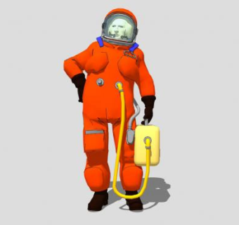 现代宇航员男士人物SU模型下载_sketchup草图大师SKP模型