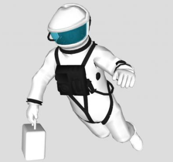 漫游的宇航员人物SU模型下载_sketchup草图大师SKP模型