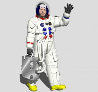 步行的宇航员SU模型下载_sketchup草图大师SKP模型