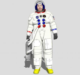 航天员站姿SU模型下载_sketchup草图大师SKP模型