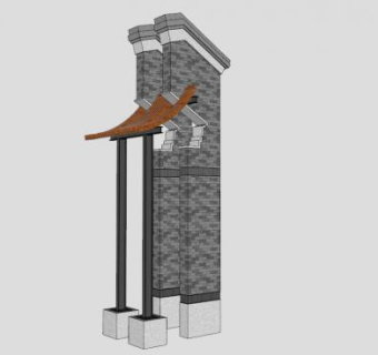 徽派建筑小品su模型下载_sketchup草图大师SKP模型