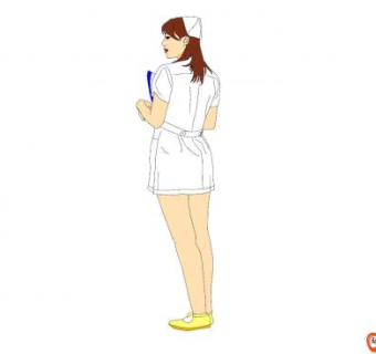 2D护士人物SU模型下载_sketchup草图大师SKP模型