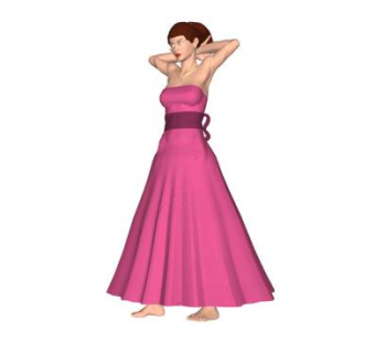 抹胸礼服女性人物SU模型下载_sketchup草图大师SKP模型