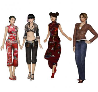 现代人物组合SU模型下载_sketchup草图大师SKP模型