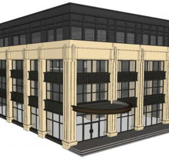 中式售楼处大楼SU模型下载_sketchup草图大师SKP模型