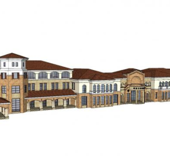 绿宸京南国际售楼处SU模型下载_sketchup草图大师SKP模型