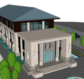 彩云府售楼处SU模型下载_sketchup草图大师SKP模型