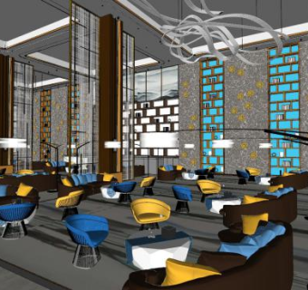 桂林万达城售楼部SU模型下载_sketchup草图大师SKP模型