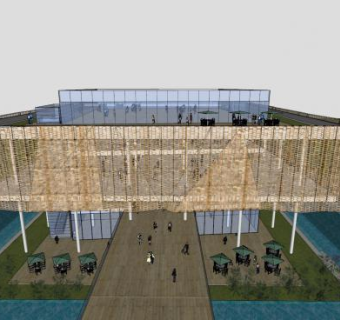 现代创意售楼部SU模型下载_sketchup草图大师SKP模型